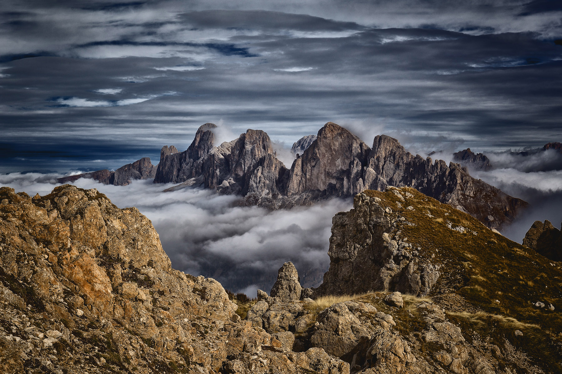 vista del Catinaccio dalla cima del Latemar